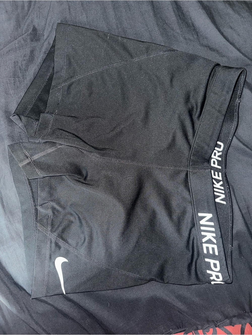 Nike Black Compression Training Shorts with White Swoosh